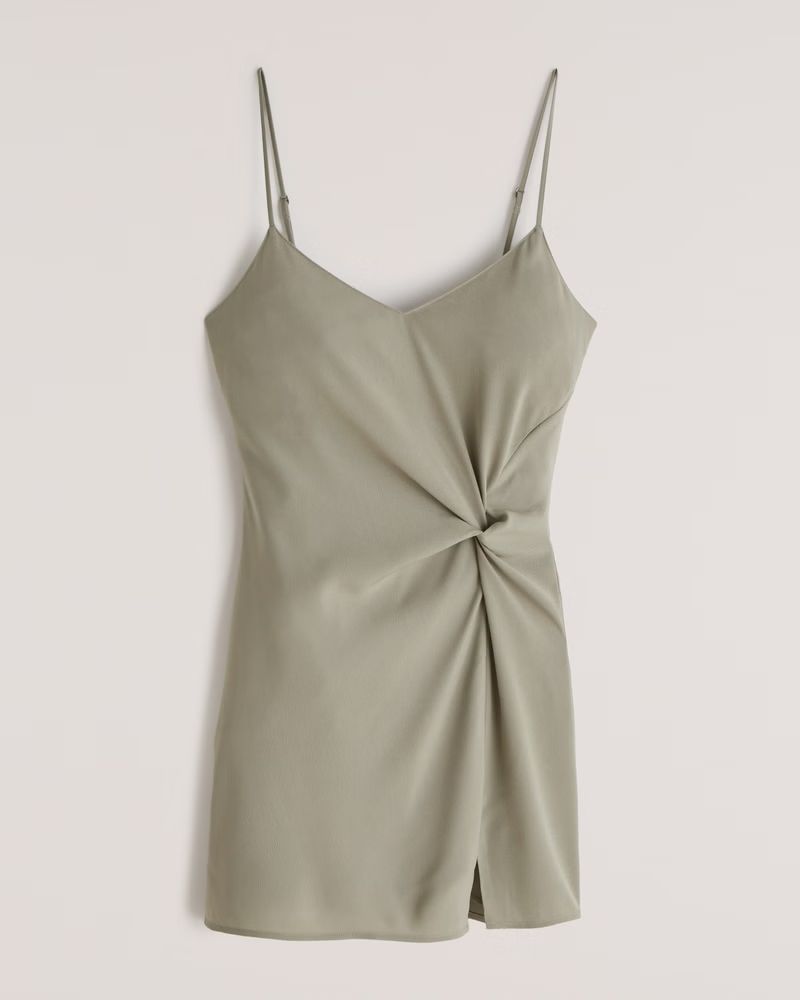 Side-Draped Slip Mini Dress | Abercrombie & Fitch (US)