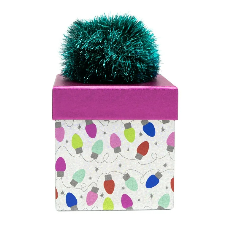 Christmas Holographic Lights Paper Gift Box, Pink and Silver, 6.3" x 4.02" x 4.02", by Holiday Ti... | Walmart (US)
