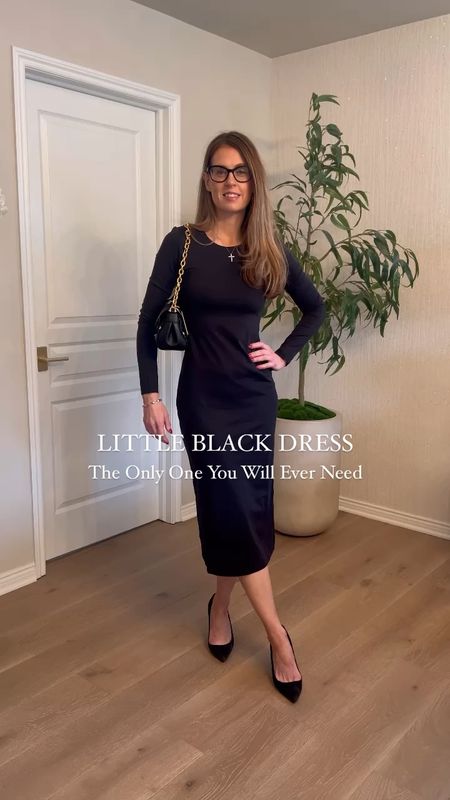 Aritzia | Babaton Contour
Sophisticated and elegant little black dress.  Elegant mid length dress that fits in all the fit places. Super comfortable  

Christmas dress. Christmas outfit. Skims. Body con. Long sleeve dress. Mid length dress  



#LTKfindsunder100 #LTKstyletip