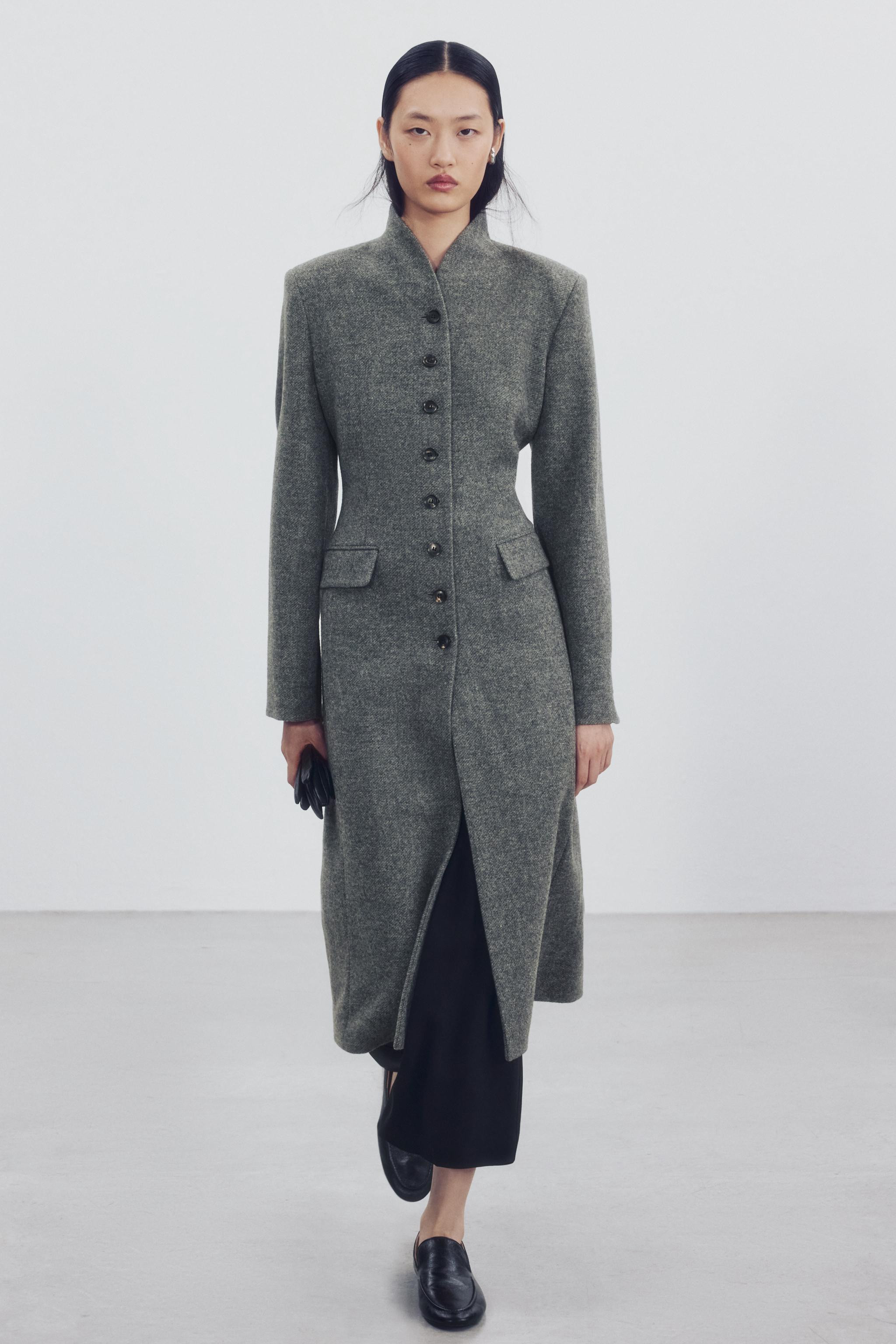ZW COLLECTION WOOL BUTTON COAT | Zara US
