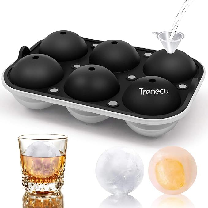 Trenect Large Ice Cube Trays, Ice Balls for Whiskey 2.5 Inch, Easy Release Silicone Ice cube Tray... | Amazon (US)