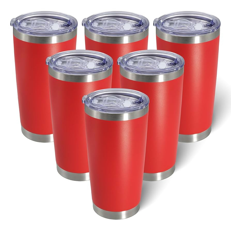 20oz Tumbler Bulk Stainless Steel Tumblers with Lid Vacuum Insulated Double Wall Travel Coffee Mu... | Amazon (US)