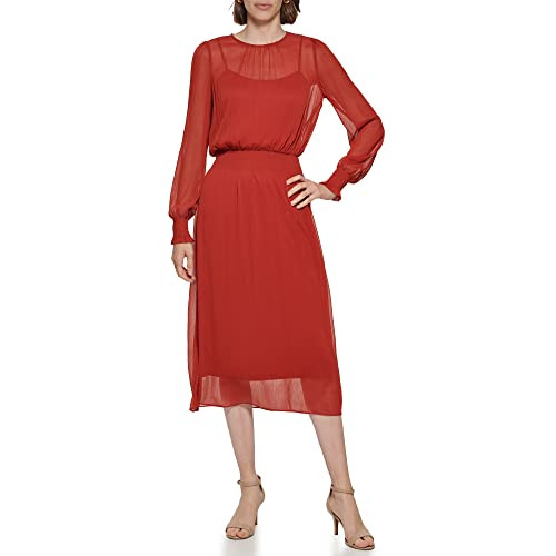 TOMMY HILFIGER Womens Dress fit & Flare,Cinnamon,2 | Amazon (US)