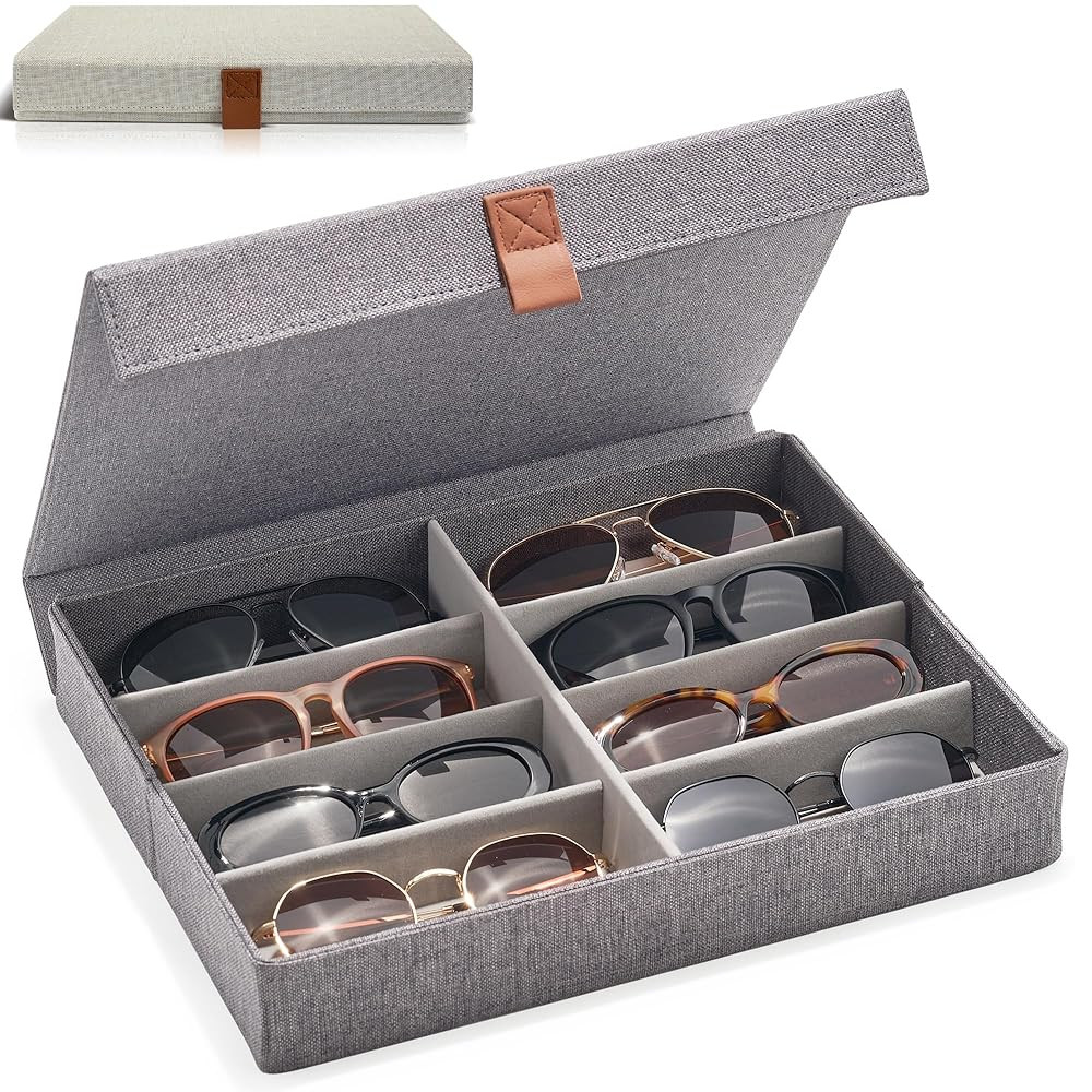 ZICOTO Beautiful Sunglass Storage Organizer For 8 Pairs - Stylish Case/Holder Displays Your Glass... | Amazon (US)