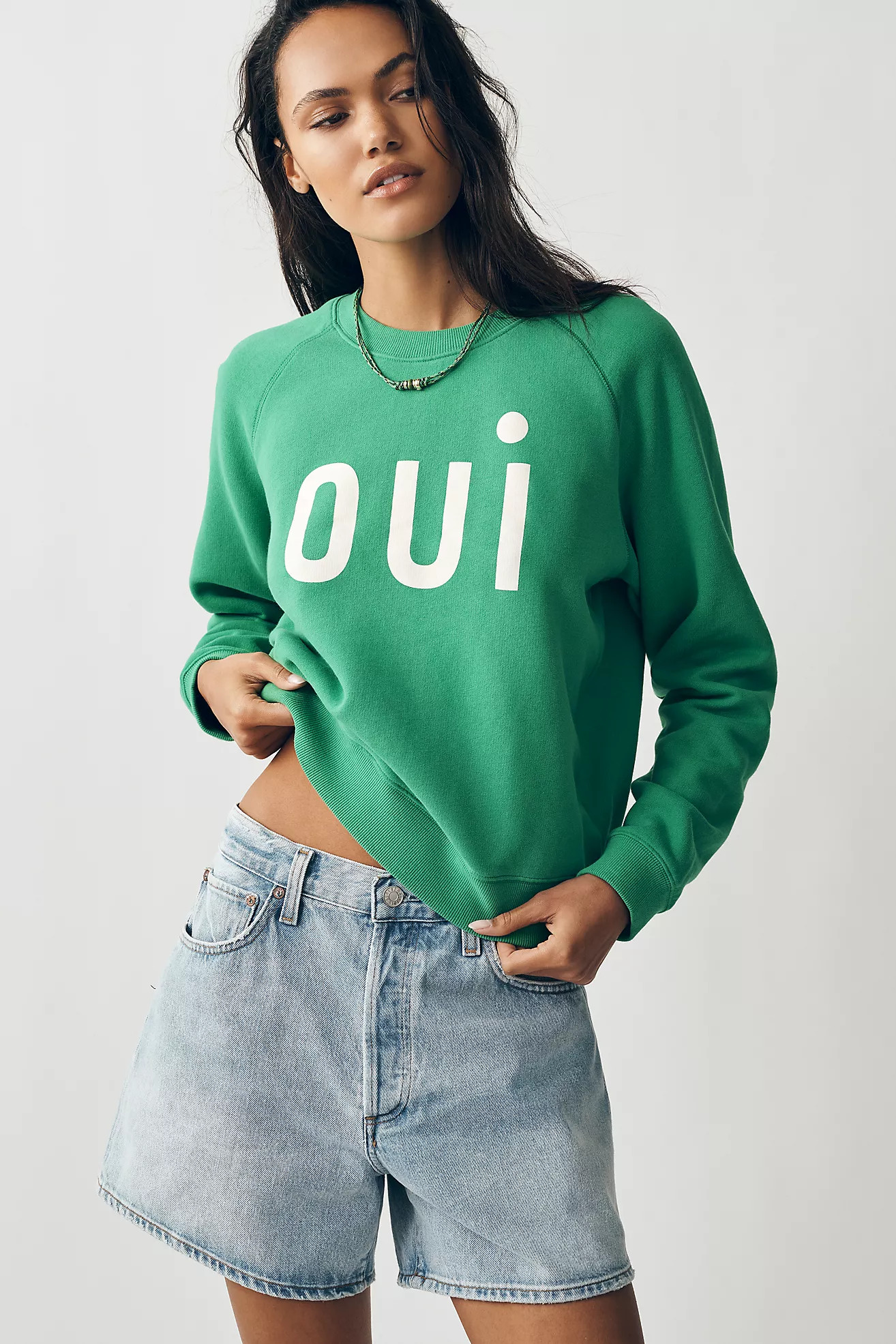 Clare V. Oui Le Court Sweatshirt | Anthropologie (US)