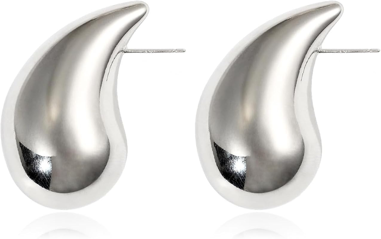 KELMALL Chunky Gold Hoop Statement Earrings for Women Thick 18k Gold Plated Oversized Open Hoops ... | Amazon (US)