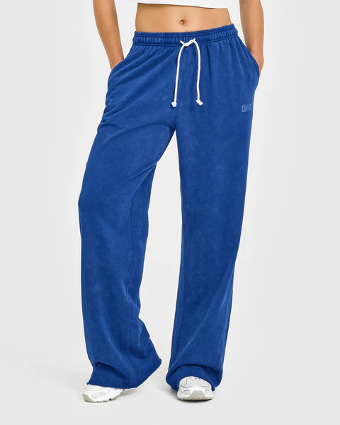 Raw Lounge Wide Leg Joggers 
 Washed Vintage Navy | Oner Active (UK / US)