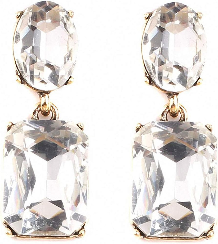 Bohemian Stud Earrings Women Wedding Jewelry Boho Statement Rhinestone Earrings Light Green | Amazon (US)