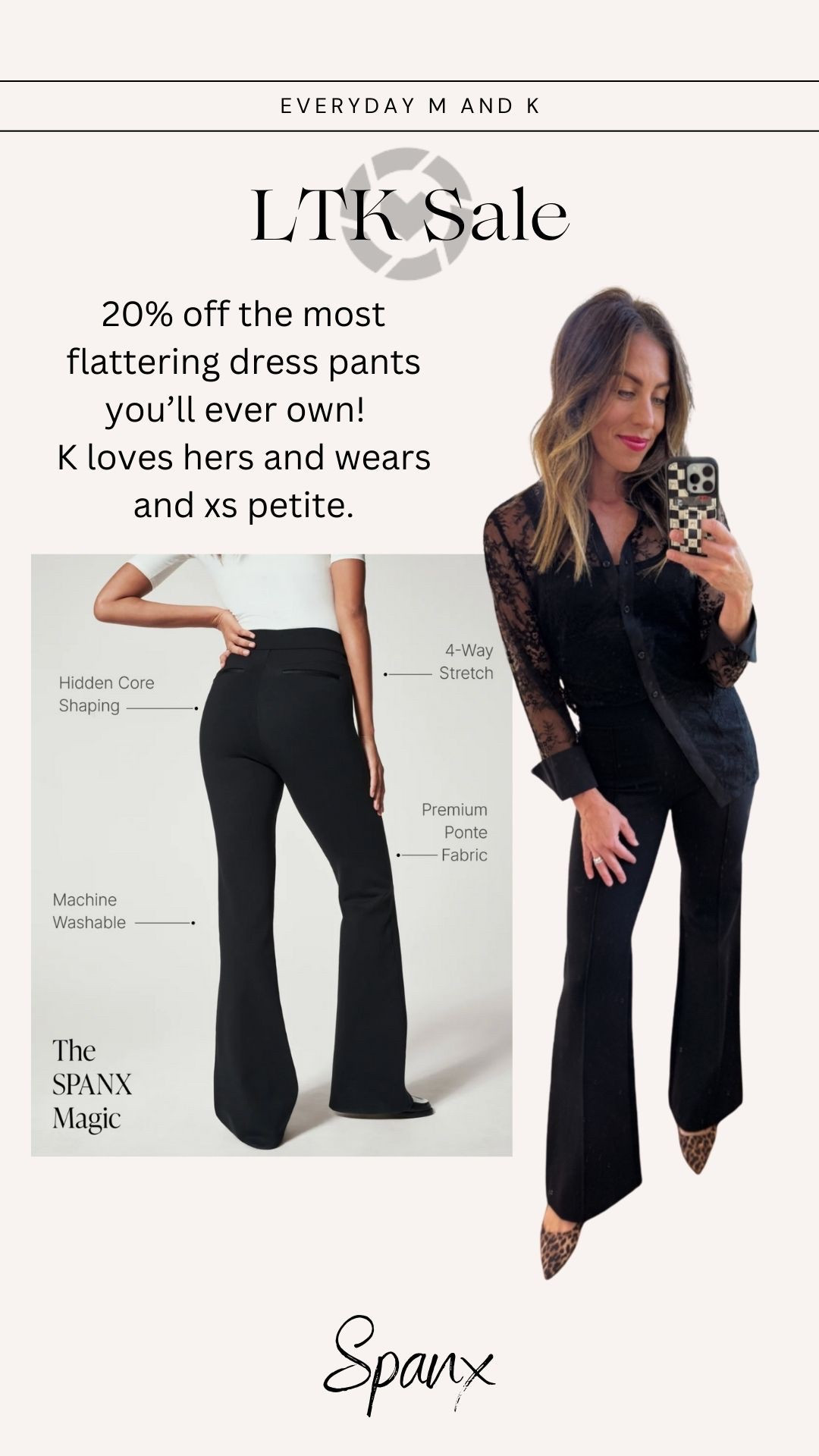 The best black dress pants are from Spanx!! 20% off when you copy the code!! K wears and xs petite.

#LTKSpringSale #LTKSaleAlert #LTKWorkwear