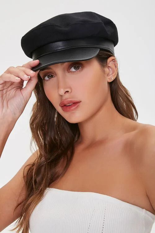 Faux Leather & Felt Cabbie Hat | Forever 21 (US)