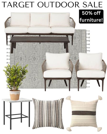 Target outdoor furniture and decor up to 50% off!  Perfect for a front porch, patio or deck !

#LTKhome #LTKsalealert #LTKSeasonal