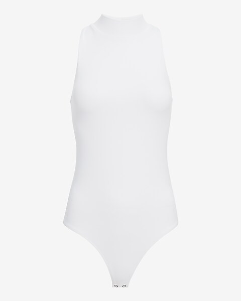 Body Contour High Compression Matte Mock Neck Sleeveless Thong Bodysuit | Express