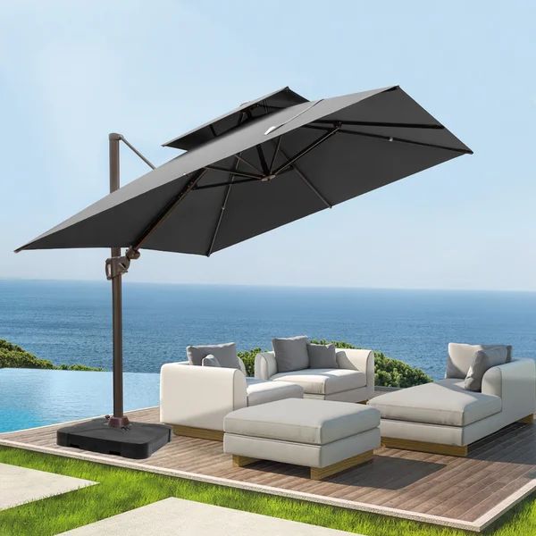Mettawa 120" Square Cantilever Umbrella | Wayfair Professional