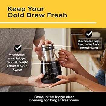 Bean Envy Cold Brew Coffee Maker - 32 oz Glass Iced Tea & Coffee Cold Brew Maker and Pitcher w/ S... | Amazon (US)