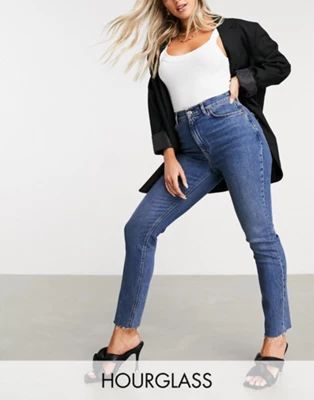 ASOS DESIGN hourglass high rise farleigh 'slim' mom in dark midwash | ASOS (Global)