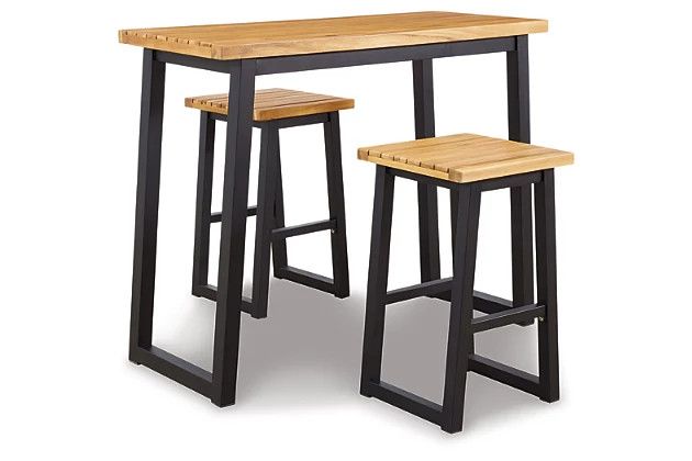 Town Wood Outdoor Counter Table Set (Set of 3) | Ashley Homestore