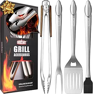 GRILLART BBQ Tools Grill Tools Set - 18Inch Grilling Tools BBQ Set - Grill Accessories w/ BBQ Ton... | Amazon (US)