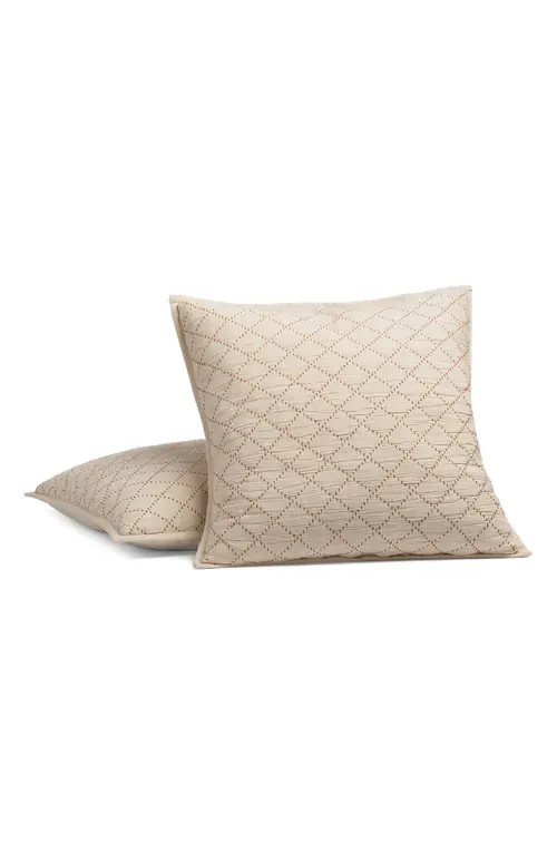 CRANE HOME Diamond Stitch Set of 2 Euro Shams in Beige at Nordstrom, Size Standard | Nordstrom