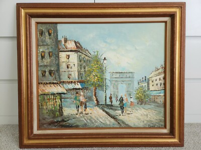 Caroline Burnett Original Painting Oil on Canvas Arc De Triomphe 24"x20" Framed | eBay US