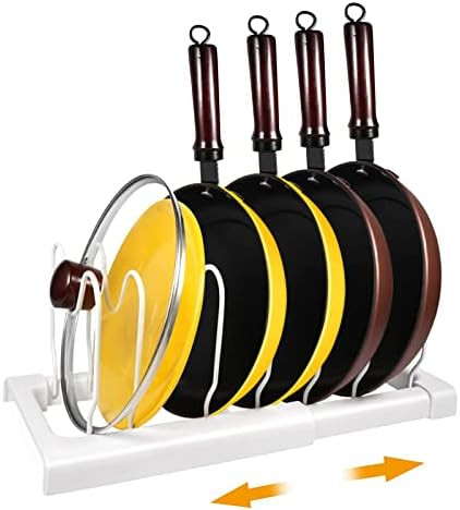 Joly Home Adjustable(10.5in-16.5in)Pot and Pan Organizer for Cabinet, Rustproof Pot and Pan Rack for | Amazon (US)