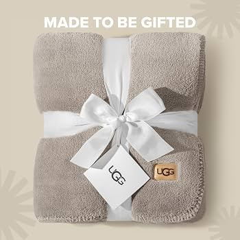 UGG Whitecap Throw Blanket, Soft Fleece Blanket, 50" x 70", Seal Grey | Amazon (US)