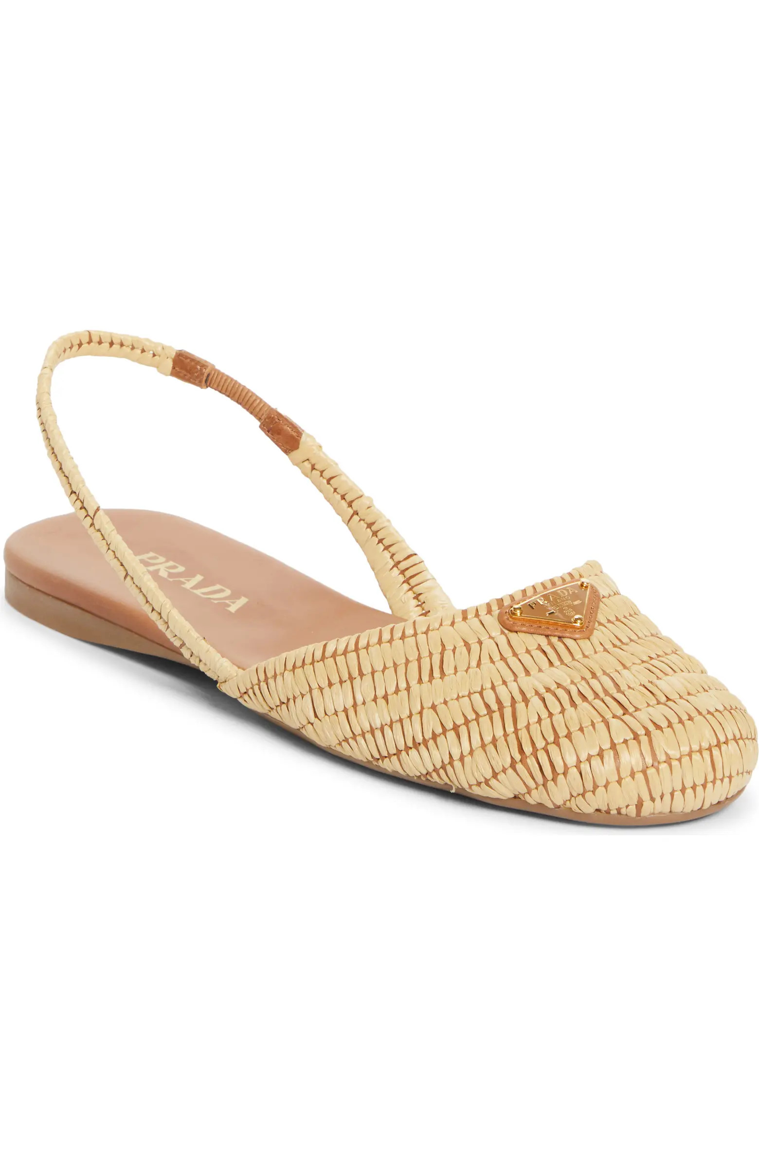 Raffia Slingback Flat (Women) | Nordstrom