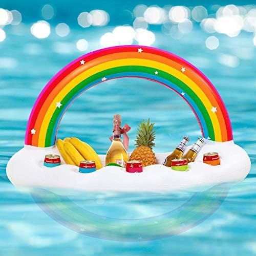 Vickea Inflatable Rainbow Cloud Drink Holder, Pool Float Party Accessories for Water Fun | Amazon (US)