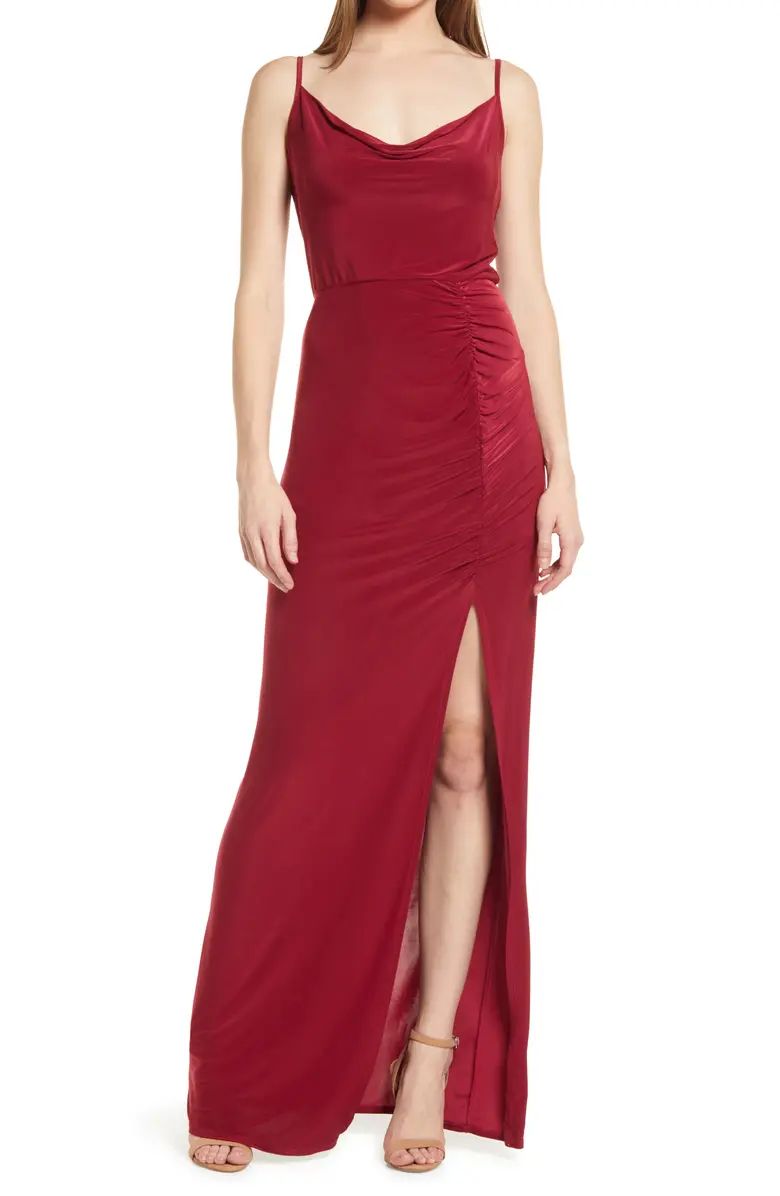 WAYF The Layla Ruched Cowl Neck Gown | Nordstrom | Nordstrom