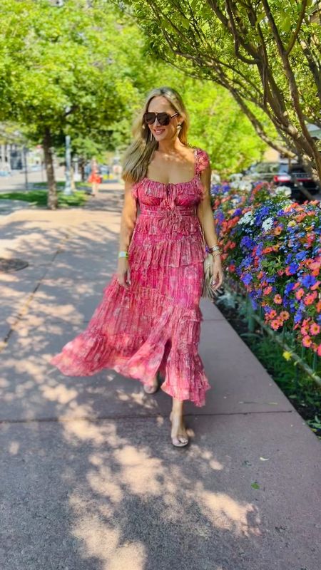 Two summer dresses from REVOLVE that you will love. Wearing small in first. Medium in second. The first dress would be perfect for a summer guest wedding dress. The second dress would be perfect for resort wear dress. Vacation dress 

#LTKOver40 #LTKWedding #LTKFindsUnder100