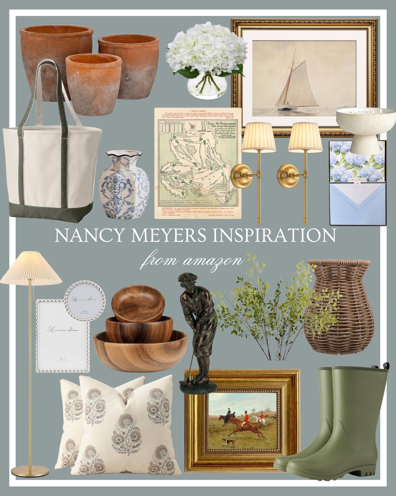Nancy Meyers inspiration from Amazon 🤎🕯️🐎🦪 Amazon home, Amazon finds, Nancy Meyers Amazon, classic home, coastal grandmother home, coastal home, Amazon coastal, Nancy Meyers home, green rain boots, classic decor 

#LTKHome