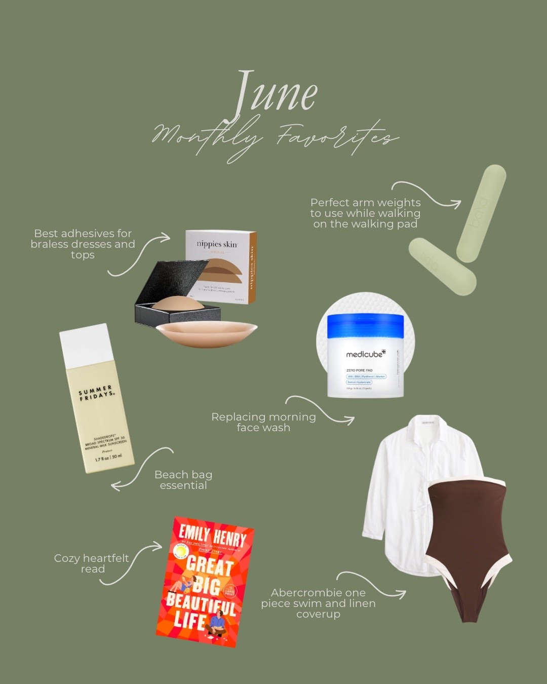 June Monthly Favorites ✨

Summer swim wear, summer read, spf, Summer Fridays, medicine facial toner pads