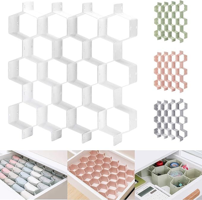 Honeycomb Separator Adjustable Drawer Organizer Divider for Underwear Belt-Scarf Socks Organizer ... | Amazon (US)