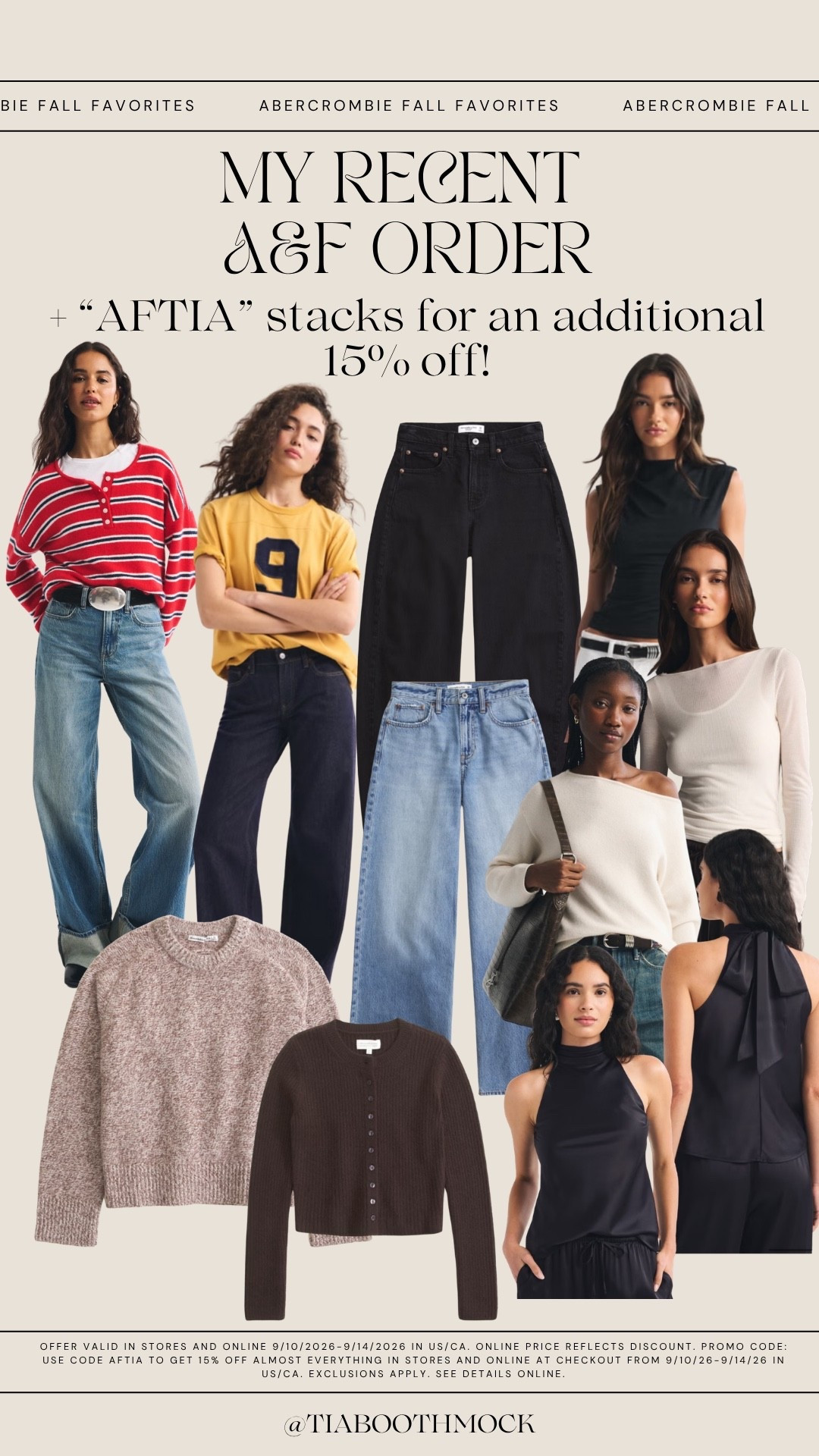 My recent @abercrombie order! Use “AFTIA” for 15% off your order until 9/14 🤎

#LTKSaleAlert #LTKootd #LTKSeasonal