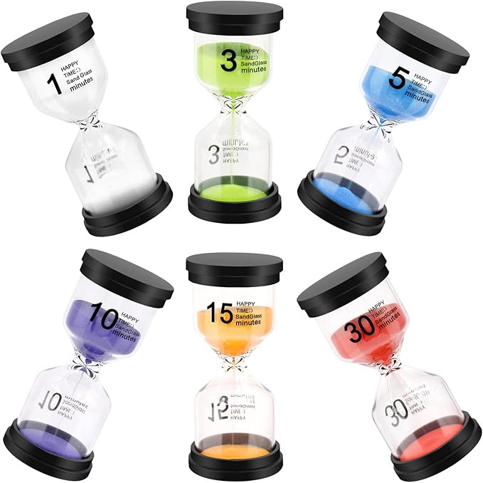 Sand Timer, Hourglass Sand Timers Colorful 1/3/5/10/15/30 Minutes Sandglass Timer with Protective... | Amazon (US)