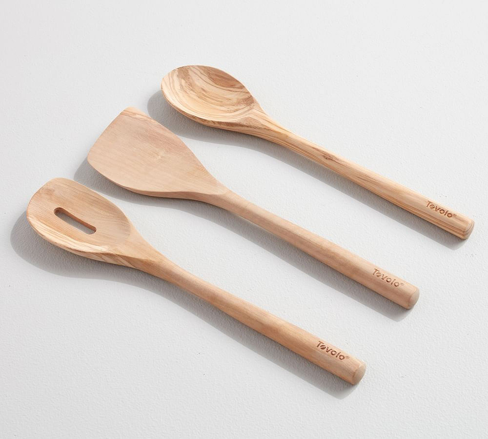 Olive Wood Kitchen Utensils, Set of 3 | Pottery Barn (US)