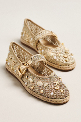 Dolce Vita Ralph Raffia Shell Mary Jane Flats | Anthropologie (US)