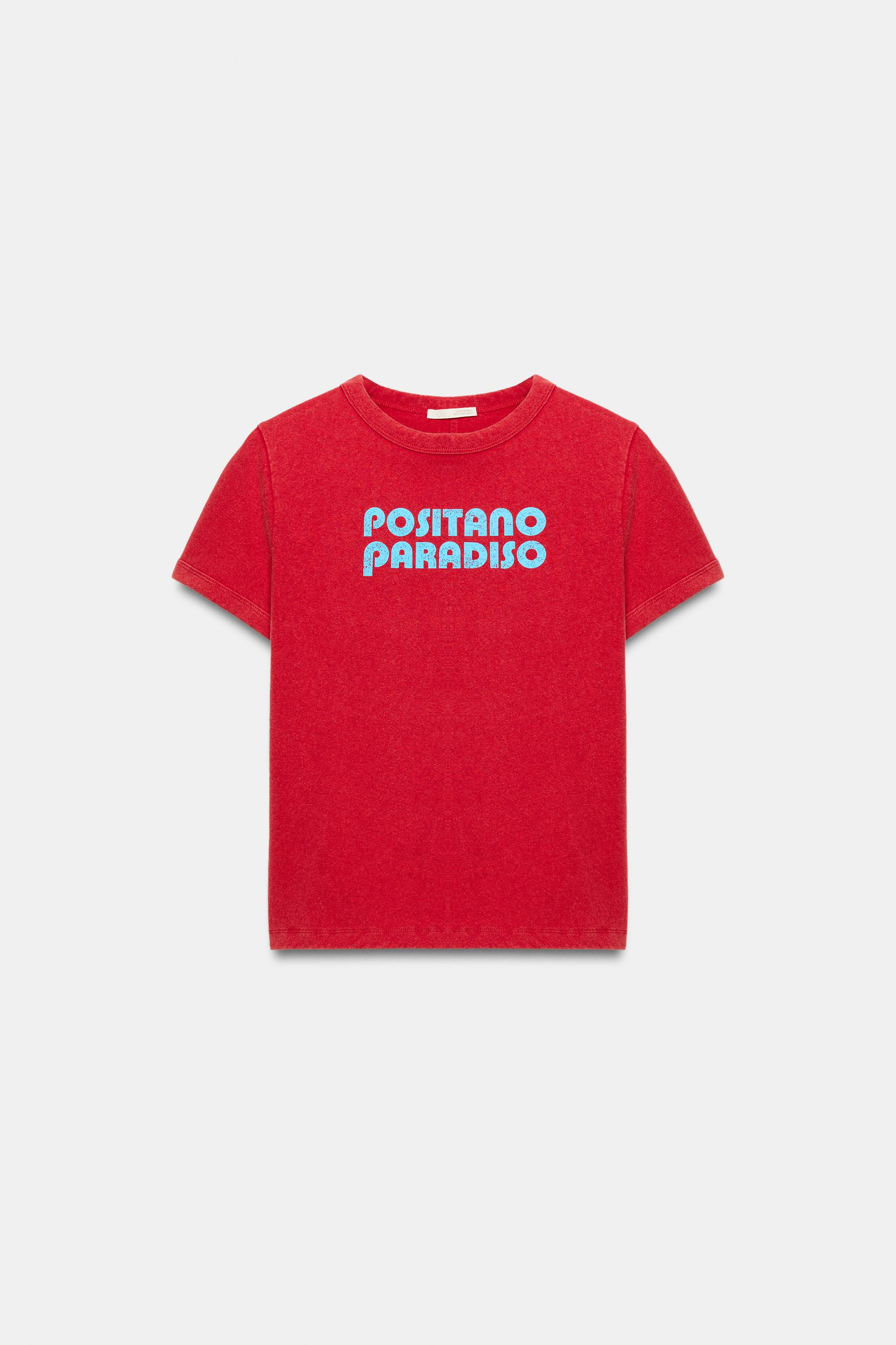 FADED EFFECT SLOGAN T-SHIRT | Zara US