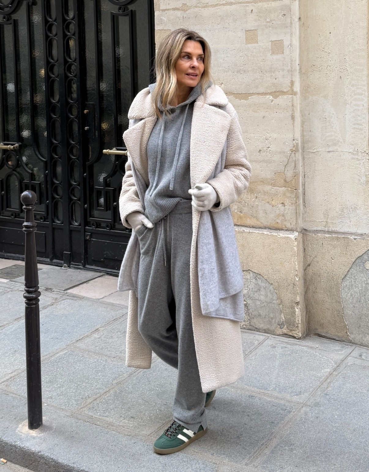 -Quince cashmere I’m traveling home in. Pants are thin but warm, do not stretch out.  Hoodie is very warm, ended up near wearing the Aritiza long sleeve top and cashmere wrap. 
-sneaker TTS 


#LTKFindsUnder100 #LTKOver40 #LTKTravel