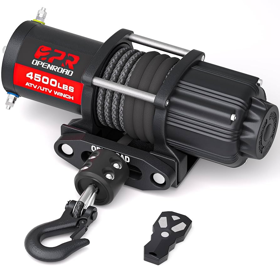OPENROAD 4500 lb ATV/UTV Winch,Waterproof IP67 Electric Winch with 1/4"×50' Synthetic Rope,Wirel... | Amazon (US)
