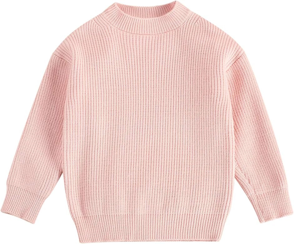 Baby Girl Sweater Newborn Toddler Mock Neck Knitted Sweatshirt Fall Winter Pullover Tops Clothes ... | Amazon (US)