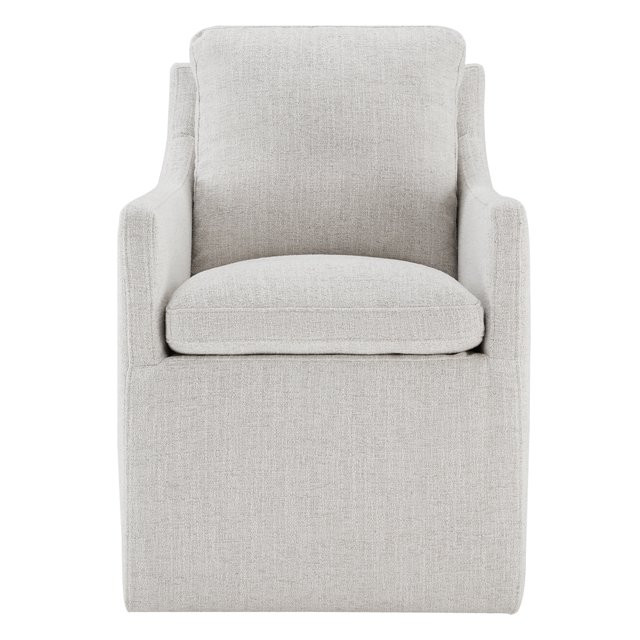 CHITA Dining Arm Chair with Caster Wheels for Kitchen Fabric Upholstered Dining Room Chair, Wheat | Walmart (US)