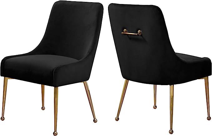 Meridian Furniture Owen Collection Modern | Contemporary Velvet Upholstered Dining Chair with Pol... | Amazon (US)
