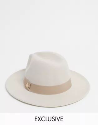 My Accessories London Exclusive adjustable fedora in ecru | ASOS (Global)