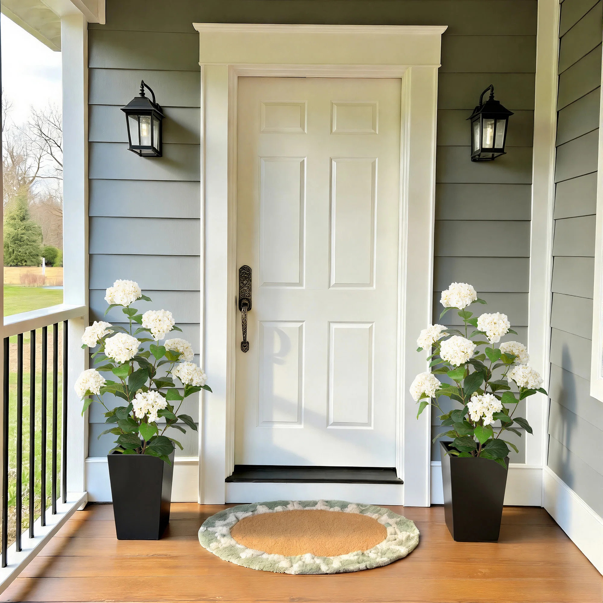 Artificial Hydrangea Tree with Black Pot, White Faux Hydrangea Plant with Realistic Petals & Leav... | Wayfair North America