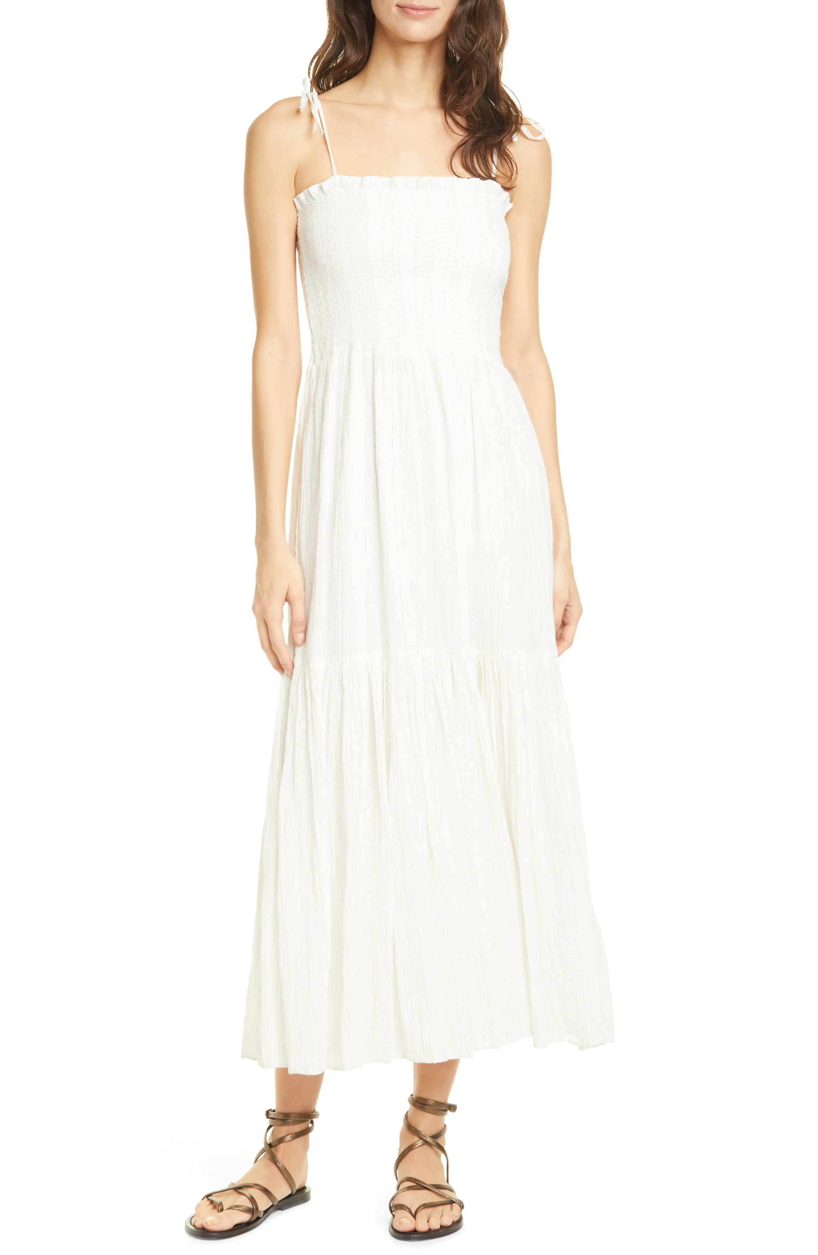 Women's Joie Jailene Metallic Stripe Maxi Sundress, Size Medium - Ivory | Nordstrom