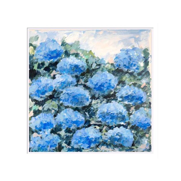 Coastal Blue Hydrangeas Original Framed Painting | Cailini Coastal