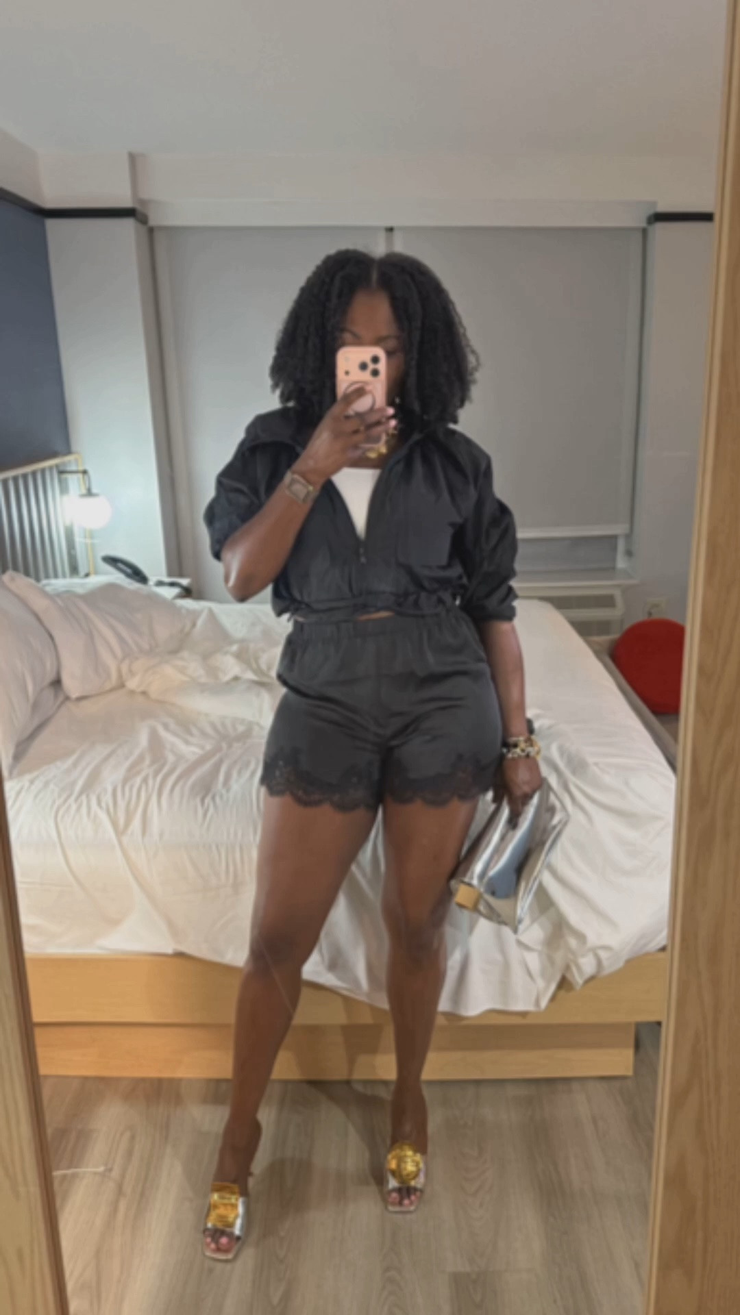 Lace Shorts and Track Jacket Trend #laceshorts

#LTKootd