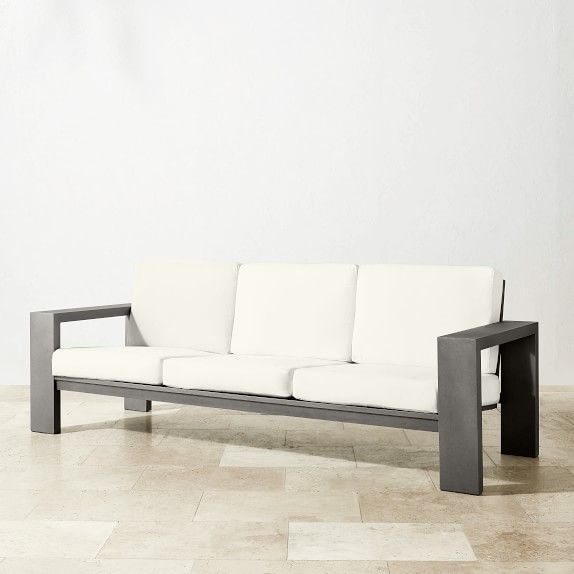 Larnaca Outdoor Slate Grey Metal Sofa | Williams-Sonoma