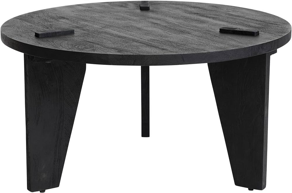 Creative Co-Op Modern Round Wood, Matte Black Coffee Table | Amazon (US)