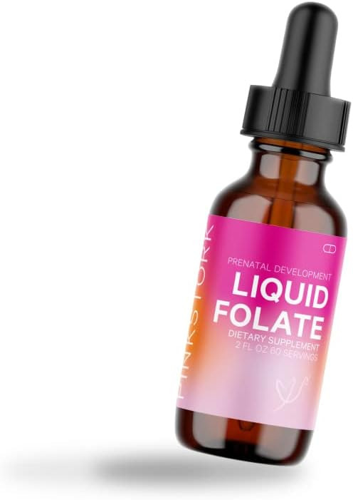 Pink Stork Liquid Folate: Organic Lemon Peel Folate, Prenatal Vitamins for Healthy Development, +... | Amazon (US)